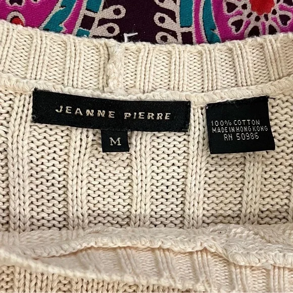 Jeanne Pierre Cable-Knit Sweater - Cream - Picture 4 of 7
